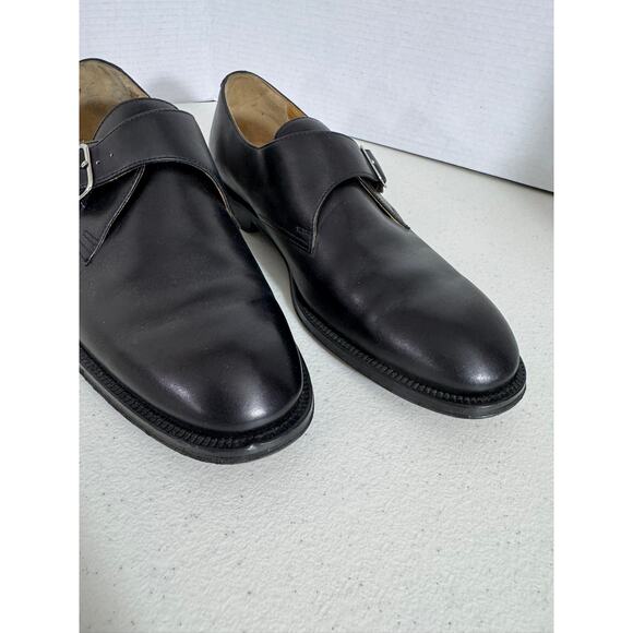 "LANDS END" Leather Black Buckle Shoe Size‎ 10 Slip On Dress Shoes Mens - Picture 5 of 10